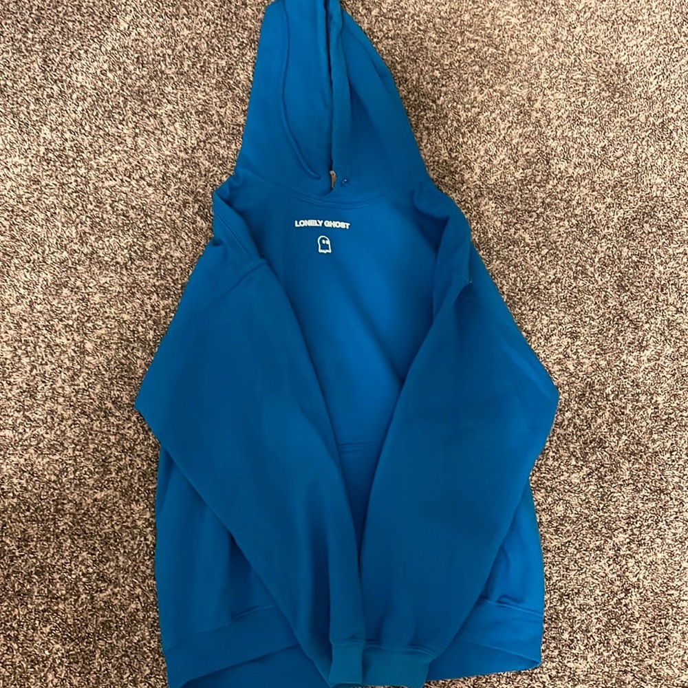 Lonely ghost Royal blue text me when you get home hoodie